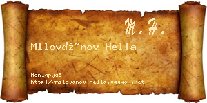 Milovánov Hella névjegykártya